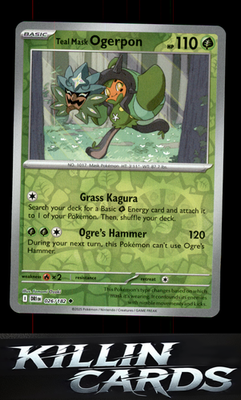 Reverse Holofoil Teal Mask Ogerpon 026/182 Pokemon Uncommon SV10: Destined Rival