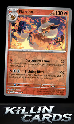 Reverse Holofoil Flareon 013/131 Pokemon Rare SV: Prismatic Evolutions Card NM