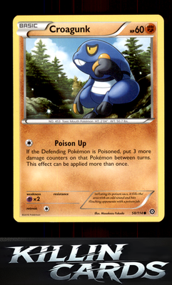 Croagunk 58/114 Pokemon Common XY - Steam Siege Card LP