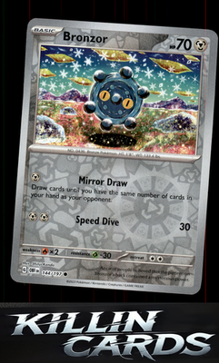 Reverse Holofoil Bronzor 144/197 Pokemon Common SV03: Obsidian Flames Card NM