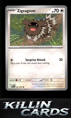 Zigzagoon 081/094 Pokemon Common ME02: Phantasmal Flames Card NM