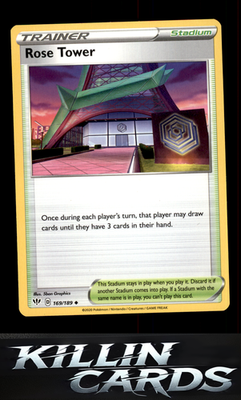 Rose Tower 169/189 Pokemon Uncommon SWSH03: Darkness Ablaze Card NM
