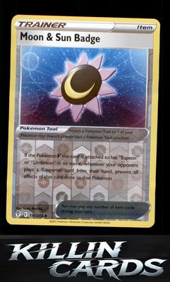 Reverse Holofoil Moon & Sun Badge 151/203 Pokemon Uncommon SWSH07: Evolving Skie