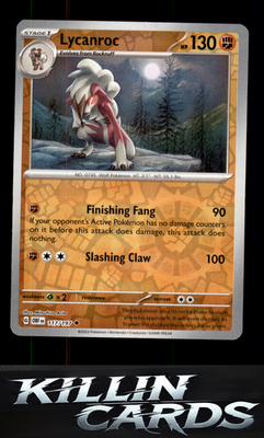 Reverse Holofoil Lycanroc 117/197 Pokemon Uncommon SV03: Obsidian Flames Card NM