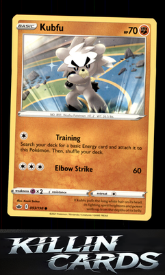 Kubfu 093/198 Pokemon Common SWSH06: Chilling Reign Card NM