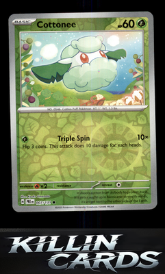Reverse Holofoil Cottonee 007/131 Pokemon Common SV: Prismatic Evolutions Card N