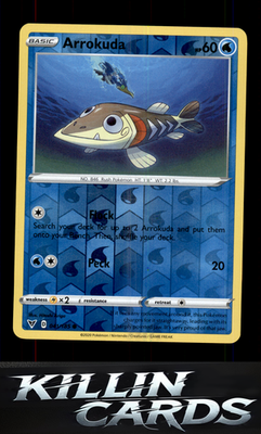 Reverse Holofoil Arrokuda 041/185 Pokemon Common SWSH04: Vivid Voltage Card NM