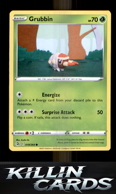 Grubbin 018/264 Pokemon Common SWSH08: Fusion Strike Card NM