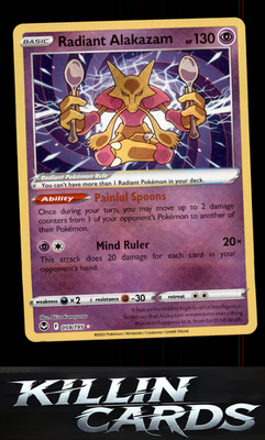 Radiant Alakazam 059/195 Pokemon Radiant Rare SWSH12: Silver Tempest Card NM