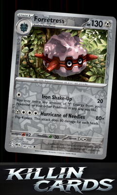 Reverse Holofoil Forretress 140/182 Pokemon Uncommon SV10: Destined Rivals Card