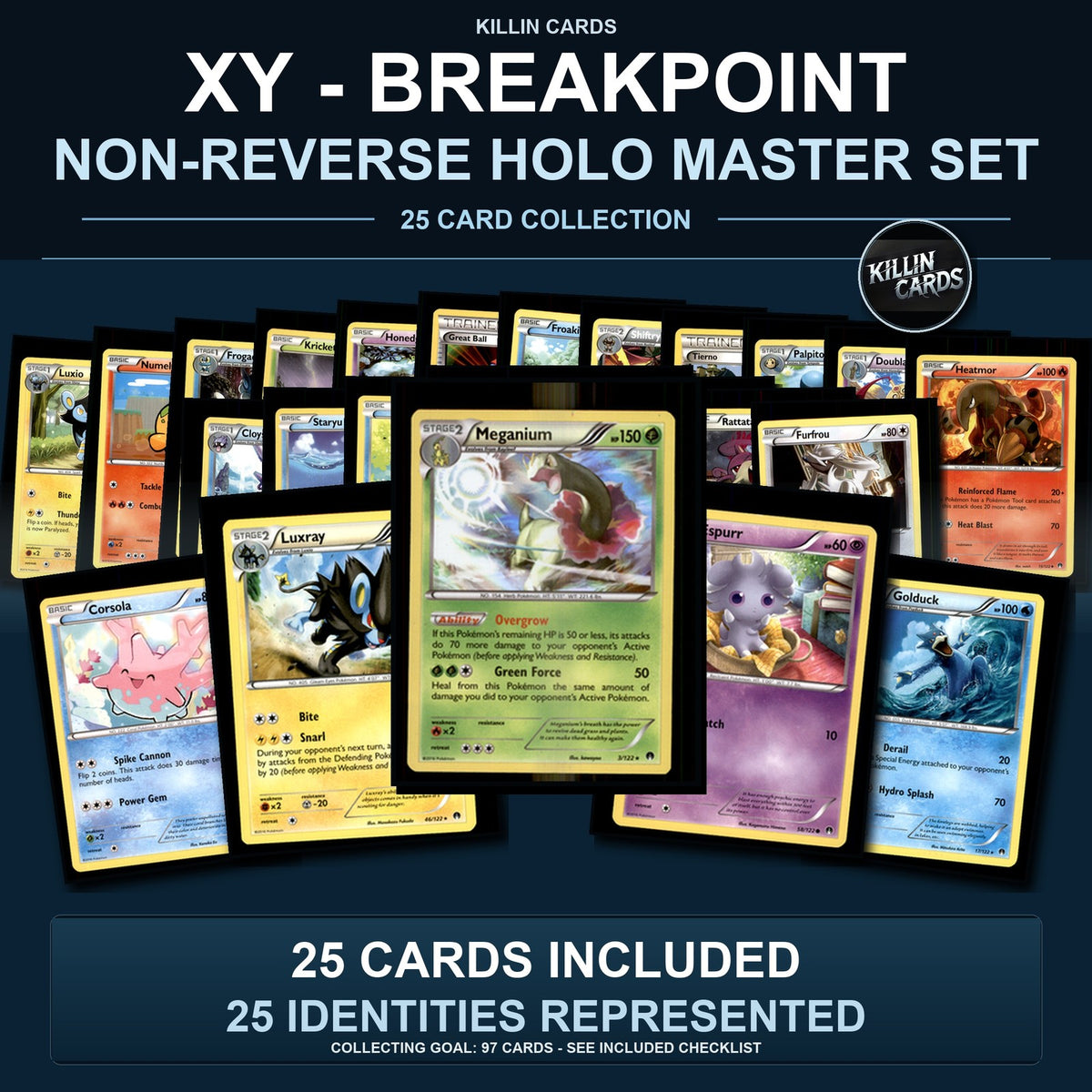 Pokemon TCG XY - BREAKpoint C/UC/R Standard Set 25 Cards