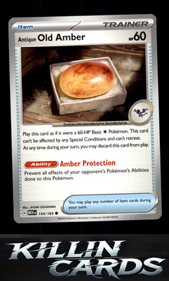 Antique Old Amber 154/165 Pokemon Common SV: Scarlet & Violet 151 Card NM