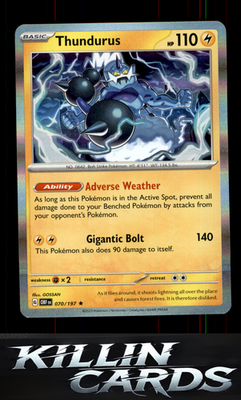Thundurus 070/197 Pokemon Rare SV03: Obsidian Flames Card NM