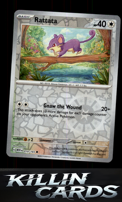 Reverse Holofoil Rattata 019/165 Pokemon Common SV: Scarlet & Violet 151 Card NM