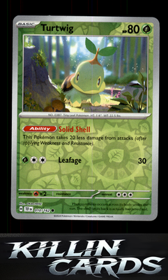 Reverse Holofoil Turtwig 010/162 Pokemon Common SV05: Temporal Forces Card NM