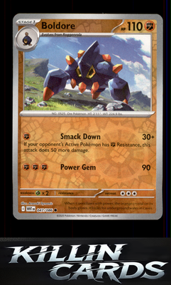 Reverse Holofoil Boldore 047/086 Pokemon Common SV: White Flare Card NM