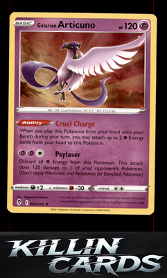 Galarian Articuno 063/203 Pokemon Holo Rare SWSH07: Evolving Skies Card NM