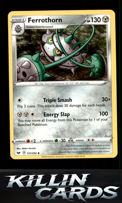 Ferrothorn 131/202 Pokemon Uncommon SWSH01: Sword & Shield Base Set Card NM
