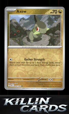 Reverse Holofoil Axew 068/086 Pokemon Common SV: Black Bolt Card NM