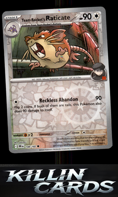 Reverse Holofoil Team Rocket's Raticate - 148/182 148/182 Pokemon Common SV10: D