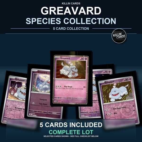 Pokemon TCG Greavard Species Collection 5 Different Cards