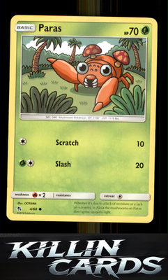 Paras 4/68 Pokemon Common Hidden Fates Card NM