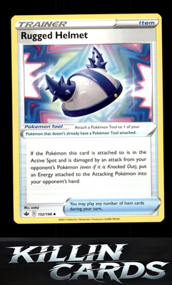 Rugged Helmet 152/198 Pokemon Uncommon SWSH06: Chilling Reign Card NM