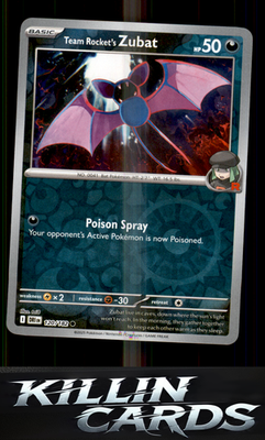 Reverse Holofoil Team Rocket's Zubat 120/182 Pokemon Common SV10: Destined Rival