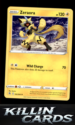 Zeraora 102/264 Pokemon Rare SWSH08: Fusion Strike Card NM