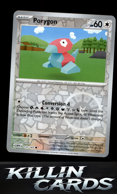 Reverse Holofoil Porygon 137/165 Pokemon Common SV: Scarlet & Violet 151 Card NM