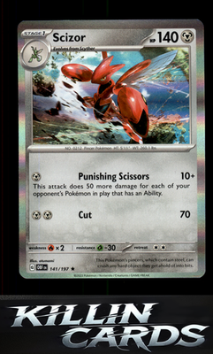 Scizor 141/197 Pokemon Rare SV03: Obsidian Flames Card NM