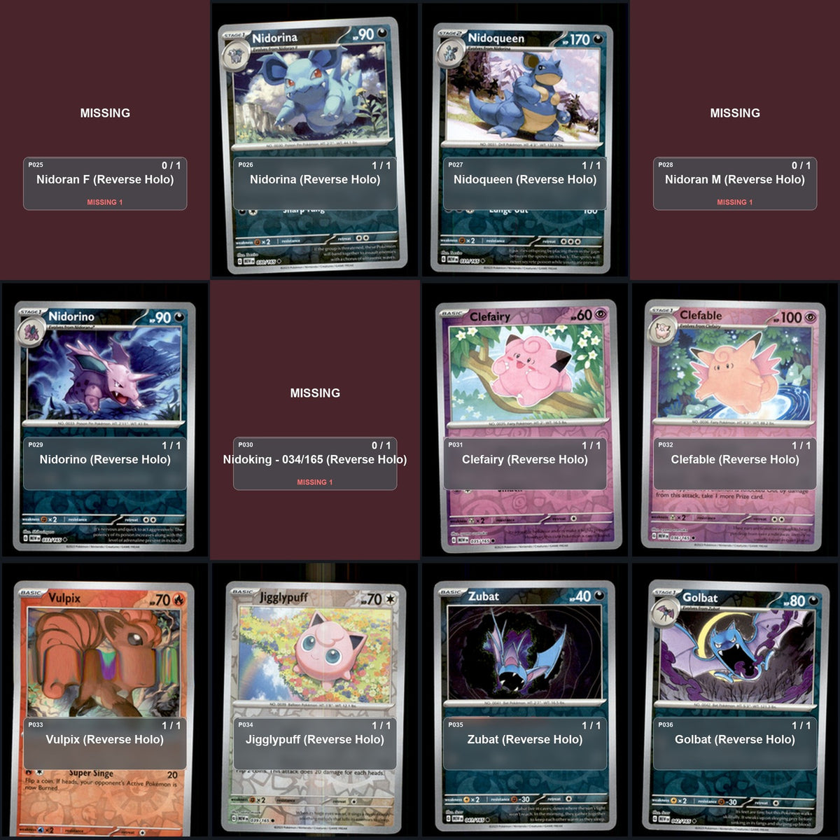 Pokemon TCG SV: Scarlet & Violet 151 Reverse Holo Master Set 114 Reverse Holo