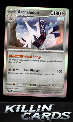 Archaludon 070/131 Pokemon Rare SV: Prismatic Evolutions Card NM