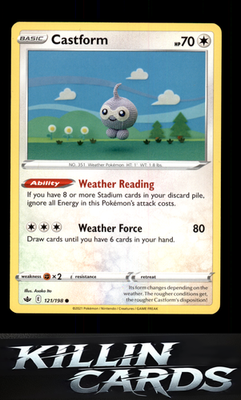 Castform 121/198 Pokemon Common SWSH06: Chilling Reign Card NM