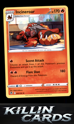 Incineroar 032/195 Pokemon Rare SWSH12: Silver Tempest Card NM