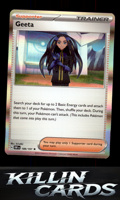 Geeta 188/197 Pokemon Rare SV03: Obsidian Flames Card NM