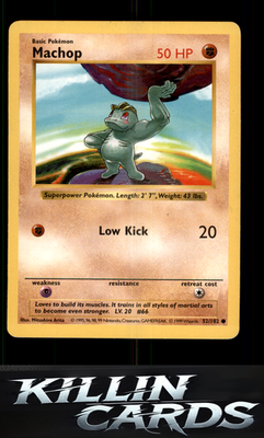 Machop 052/102 Pokemon Common Base Set (Shadowless) Card LP