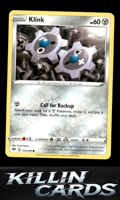 Klink 125/189 Pokemon Common SWSH03: Darkness Ablaze Card NM
