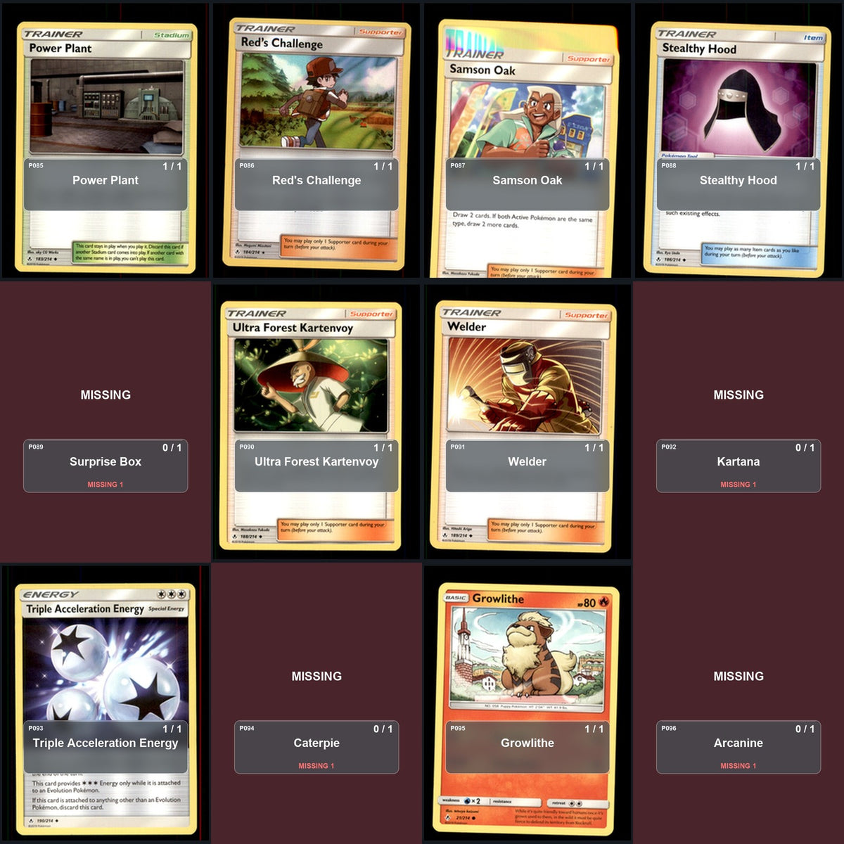 Pokemon TCG SM - Unbroken Bonds C/UC/R Standard Set 126 Cards