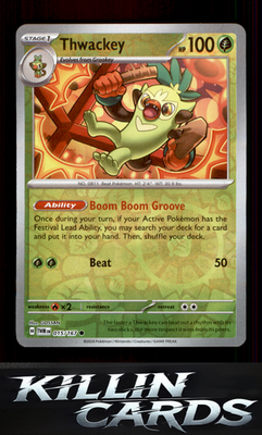 Reverse Holofoil Thwackey 015/167 Pokemon Common SV06: Twilight Masquerade Card