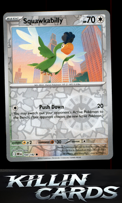 Reverse Holofoil Squawkabilly 160/182 Pokemon Common SV10: Destined Rivals Card