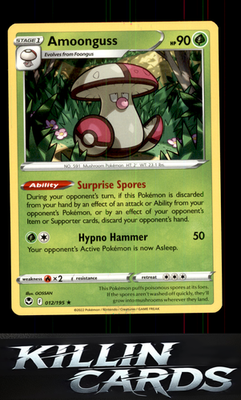 Amoonguss 012/195 Pokemon Rare SWSH12: Silver Tempest Card LP