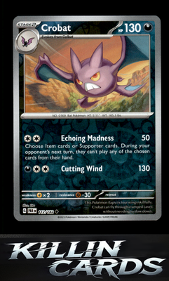 Reverse Holofoil Crobat 112/182 Pokemon Uncommon SV04: Paradox Rift Card NM