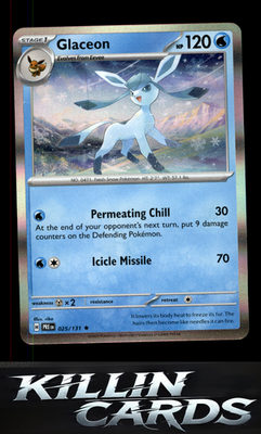 Glaceon 025/131 Pokemon Rare SV: Prismatic Evolutions Card NM