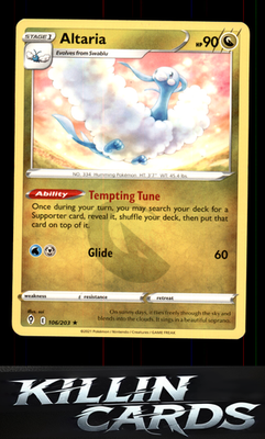 Altaria 106/203 Pokemon Rare SWSH07: Evolving Skies Card NM
