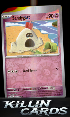 Reverse Holofoil Sandygast 090/191 Pokemon Common SV08: Surging Sparks Card NM