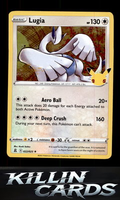 Lugia 022/025 Pokemon Holo Rare Celebrations Card NM
