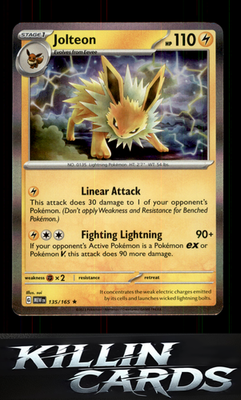 Jolteon 135/165 Pokemon Rare SV: Scarlet & Violet 151 Card NM