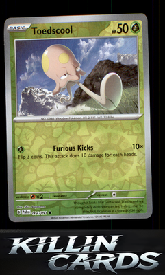 Reverse Holofoil Toedscool - 004/091 004/091 Pokemon Common SV: Paldean Fates Ca
