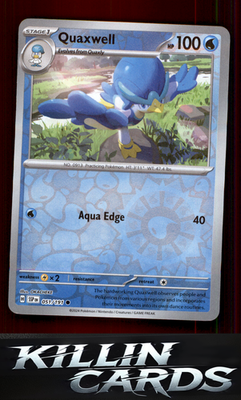 Reverse Holofoil Quaxwell 051/191 Pokemon Common SV08: Surging Sparks Card NM